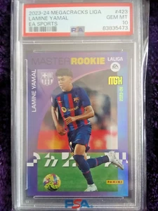 #423 LAMINE YAMAL MASTER ROOKIE - PSA 10 GEM MT - PANINI MEGACRACKS - Imagen 1 de 3