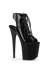 Sandalia Pleaser USA FLAMINGO-800-20 plataforma negra punta abierta/tacón UK6 EN STOCK - Imagen 1 de 4