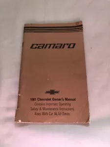 1981 Chevrolet Chevy Camaro Owner's Manual Guide Book - Bild 1 von 1