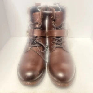 Size 10.5 Harley Davidson Strap Brown Leather Boots D96277 - Picture 1 of 19