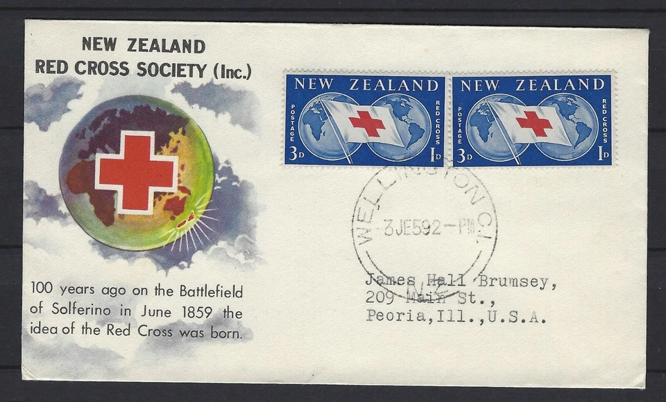 NEW ZEALAND FDC 1959: RED CROSS SOCIETY  - Image 1 of 2
