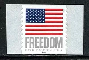 Estampilla de bobina única Freedom bandera de Estados Unidos como nueva con placa # P111, Scott # 5788 (MNH) - Imagen 1 de 1