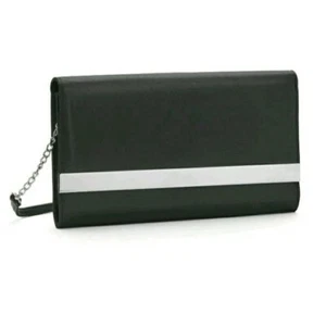 Damen Crossbody Umhängetasche Schwarz Clutch Abnehmbarer Kettenriemen Neu - Bild 1 von 8