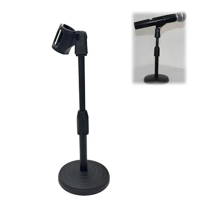 INTSUPERMAI® Adjustable Desktop Microphone Stand Lift & Lock Mic Holder for Home Office Desk