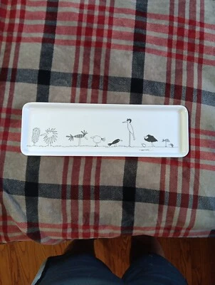 Bandeja IKEA Onskedrom Silly Kooky Odd Bird Rectángulo Blanco Negro Olle Eksell 19.5" Foto 1 de 4