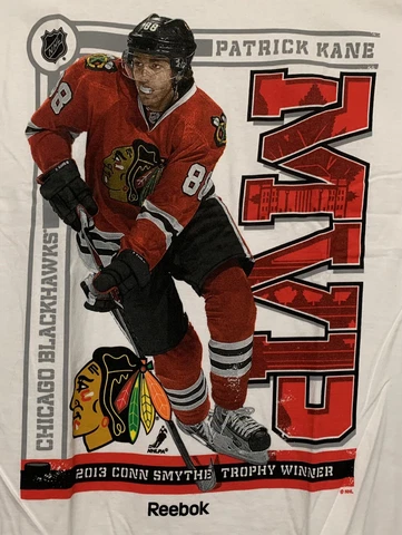 2013 PATRICK KANE Chicago Blackhawks NHL Hockey Smythe Trophy MVP T-Shirt XL Cover
