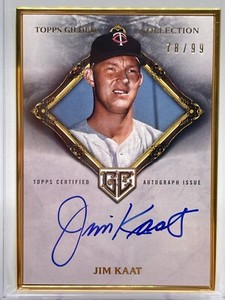 2023 Topps Gilded #HAFA-JK Jim Kaat Gold Framed Auto /99