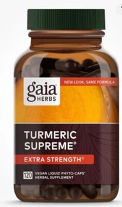 Gaia Herbs Turmeric Supreme Extra Strength 120ct - Best organic Curcumin - Picture 1 of 3
