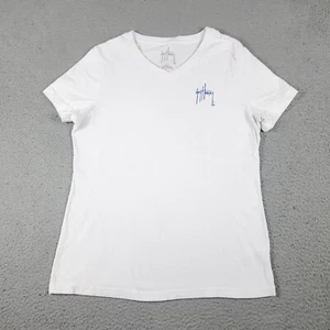 Guy Harvey T Shirt Womens Medium White Casual Logo Short Sleeve Ladies * - Picture 1 of 11
