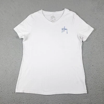 Guy Harvey T Shirt Womens Medium White Casual Logo Short Sleeve Ladies * - Image 1 of 4