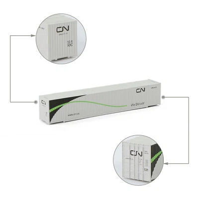 Evemodel N Scale 53ft 1:160 Shipping Container 53' Cargo Box with Magnets C15009 - Image 1 of 4