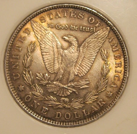 1886 Morgan Silver Dollar - AU+, Toned both sides, Great Features, 4545 Cover