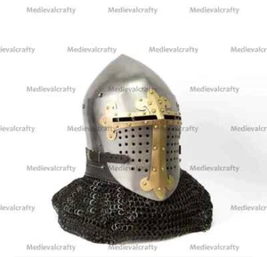14 Gauge Medieval Bascinet Helmet Medieval Bacinet Visor Immortal Helmet - Picture 1 of 5
