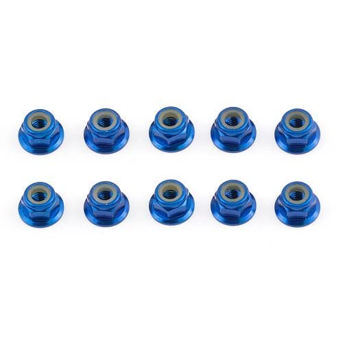 SpeedTek RC M4 Flanged Lock Nuts (10) (Blue) - Image 1 of 1