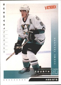 1999-00 UD Victory Anaheim Ducks Hockey Card #334 Teemu Selanne