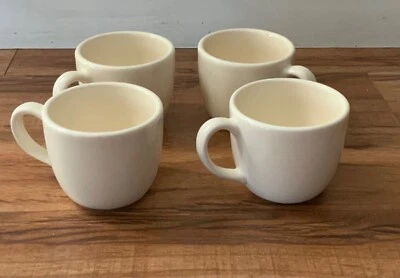 Набор из 4 новых керамических чашек цвета слоновой кости эспрессо новые без бирок - Изображение 1 из 4