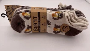 Born Outdoor Wool Blend No Show Socks Cushion 4 Pair Bear Honey Shoe Size 4-10 - Picture 1 of 8