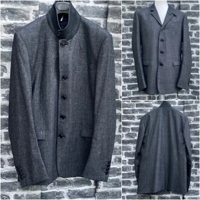 Blazer Oficial UltraRaro y Precioso Dior Homme AW12 Cuello Cuero Franela Lana Foto 1 de 4