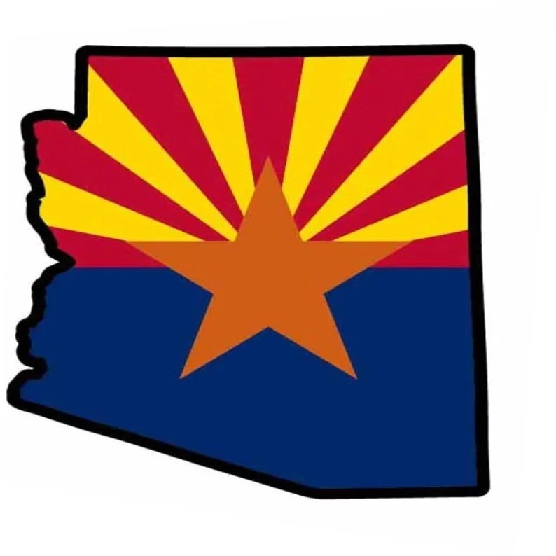 CMI Arizona State Shaped Flag Sticker Decal Vinyl AZ many size