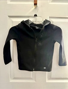 GapFit Kids Girls Black  Zip Up Hooded Jacket Size XS (4-5) - Picture 1 of 5