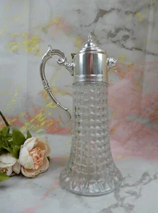 Vintage Big and Heavy 6 Lbs. Pitcher With Silver Plated Top and Ice Chamber - Picture 1 of 13