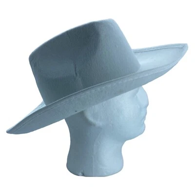 White Cowboy Cowgirl Hat Western Bridal Felt Bachelorette Nashville OS - Image 1 of 4