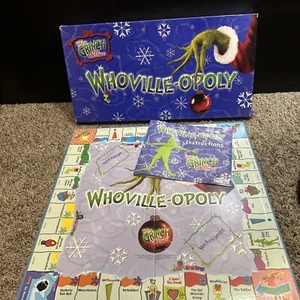 Whoville-Opoly Board Game How the Grinch Stole Christmas Vintage 2000 - Picture 1 of 18