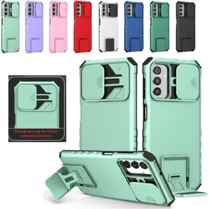 For Samsung Galaxy "A Series Shockproof Camera Lens Slide Phone Case W/Kickstand - Picture 1 of 108