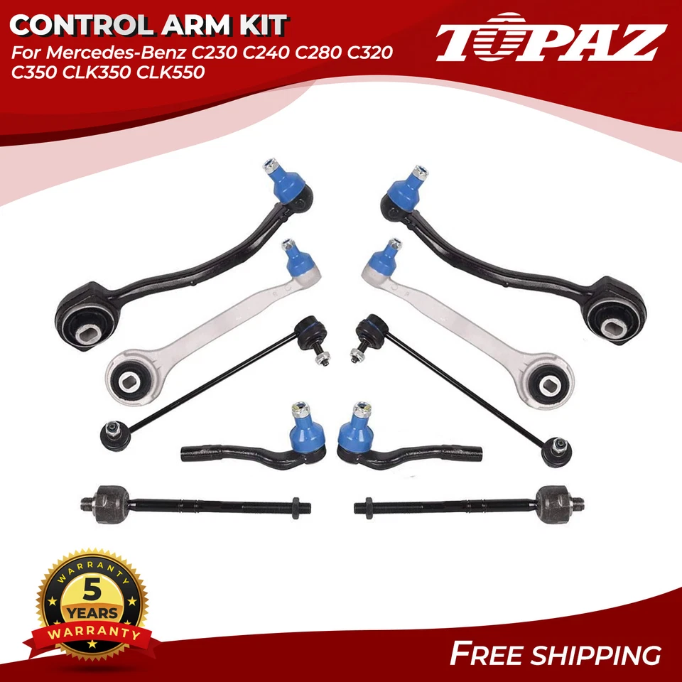 10Pcs Control Arm Tie Rod Sway Bar End Fits Mercedes-Benz C230 C240 C280 C320 - Image 1 of 4