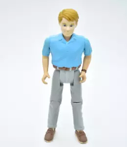 Fisher Price liebevolle Familie Puppenhaus Papa Papa Figur blau Shirt grau Hose 2000 - Bild 1 von 6