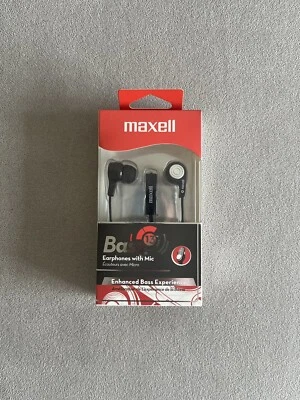 Auriculares bajos Maxell B-13 con micrófono cable negro 52" 199621 Foto 1 de 2