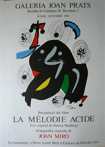Joan Miro Affiche originale lithographie art abstrait abstraction surréalisme - Picture 1 of 1