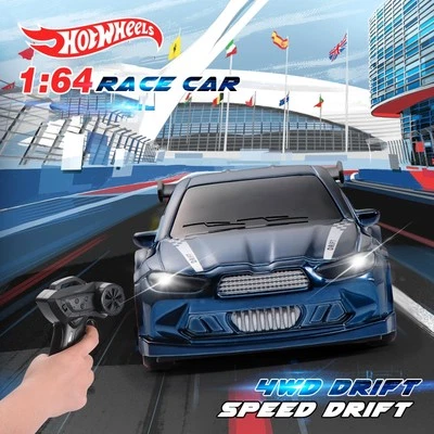 1: 64 2.4G 4WD Blue RC Racing Car Desktop Competition Drift Remote Control Toy - Image 1 of 4