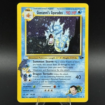 Giovanni's Gyarados 5/132 Holo - Gym Challenge - Pokemon TCG - LP 💎 READ - Image 1 of 4