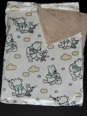 Manta de seguridad Disney Baby Winnie the Pooh Piglet bronceado blanco nubes diente de león Foto 1 de 4