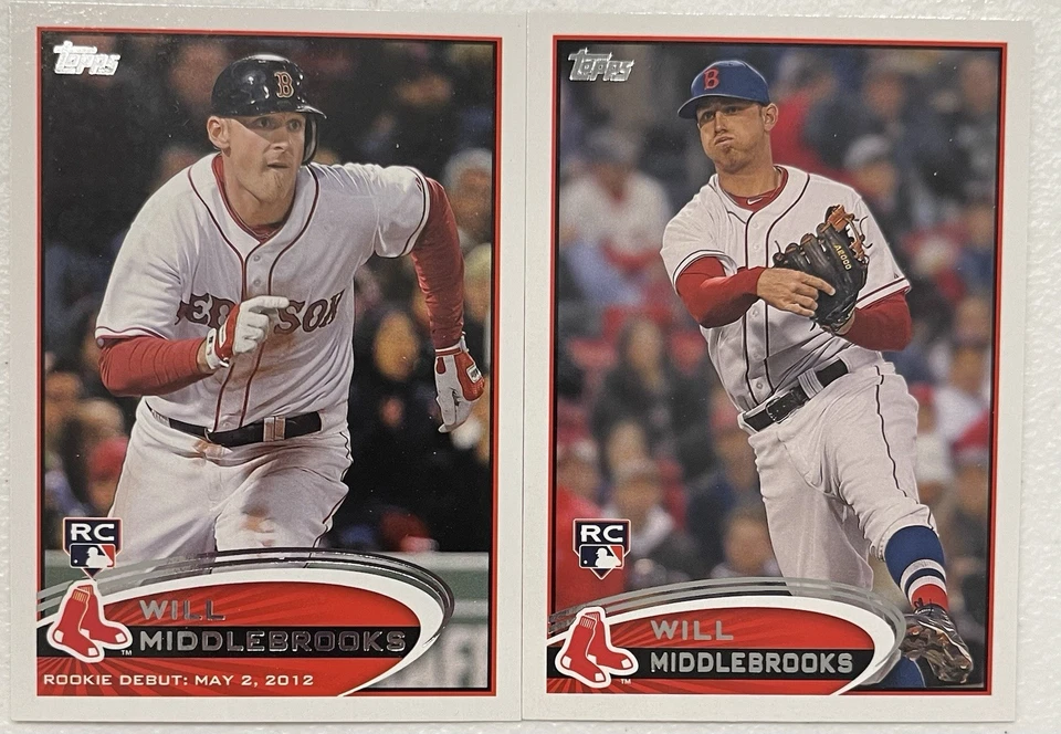 Lote de 2 tarjetas 2012 Topps Update #US70 y #US265 Will Middlebrooks RC Rookies Red Sox Foto 1 de 1