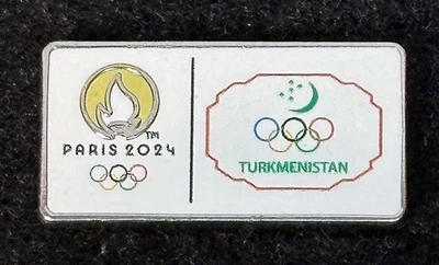 Hard to find Paris 2024 Olympic Games - Turkmenistan NOC Pin - Image 1 of 2