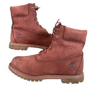 Timberland Premium 6 Inch Boots Primaloft Embossed Burgundy Nubuck Leather UK 9 - Picture 1 of 14