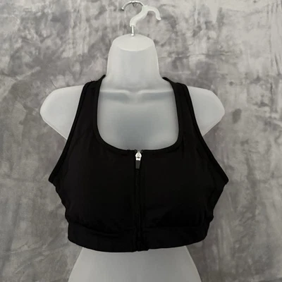 Fila Women’s Sports Bra Size XL Black Activewear Shaping Thick Full Zip Stretch - Image 1 of 4