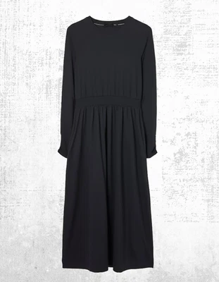 Women’s Fat Face Jersey Dress Navi Long Sleeve Midi Black Soft (A Bit Defect) - Image 1 of 4