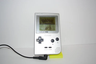 Nintendo Game Boy Pocket Handled Console Silver w/ AC Adapter charger - WORKS - Image 1 of 4