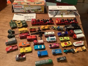 Hot Wheels Sizzlers Power Pit And 36 Dinky Corgi Matchbox Lesney Lone Star Cars - Picture 1 of 10