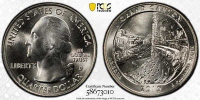 2010-D 25C PCGS MS67+┃Washington Quarter Grand Canyon National Park - Image 1 of 3
