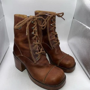 Rari stivali Harley Davidson vintage Y2K in pelle marrone taglia 8 US da donna 84241 - Foto 1 di 15