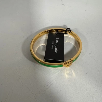 Brazalete Brazalete Kate Spade New York Oro Trébol Esmalte Verde Cierre Nuevo Con Etiquetas Foto 1 de 3