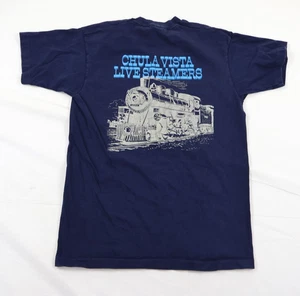 Vintage Herren Erwachsene Large (L) Chula Vista Live Steamers Zug Logo blau T-Shirt - Bild 1 von 11