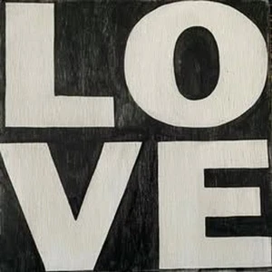 LOVE Square Wood Black & White Graphic 12x12x3/4" Sign Dorm Teen Room - Picture 1 of 4