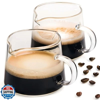 Xícaras de café expresso MITOJOSYEER 4 oz, bicos duplos em forma com alça de vidro café - Imagem 1 de 4