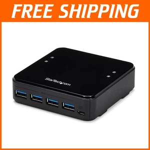 Compact 4-Port USB 3.0 Switch with Remote Selector for Seamless Device Sharing - Picture 1 of 10