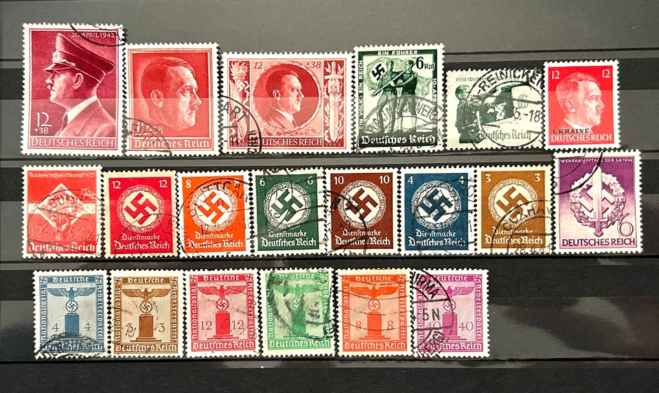 German Stamps - lot of 20 Stamps used Hitler swastika etc /682 - Image 1 of 1